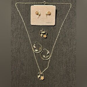 Elegant Black Hills Gold Floral Jewelry Set